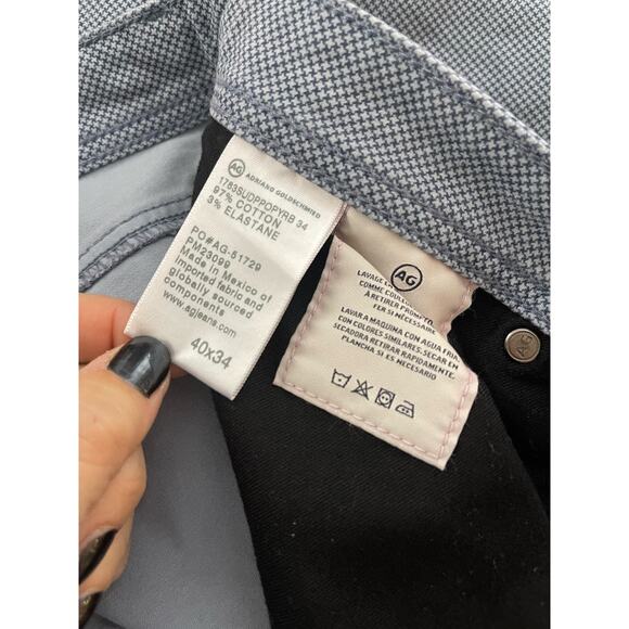 AG Adriano Goldschmeid Pants Men's 40 Tellis Modern Slim Micro-Houndstooth Print - Picture 5 of 8